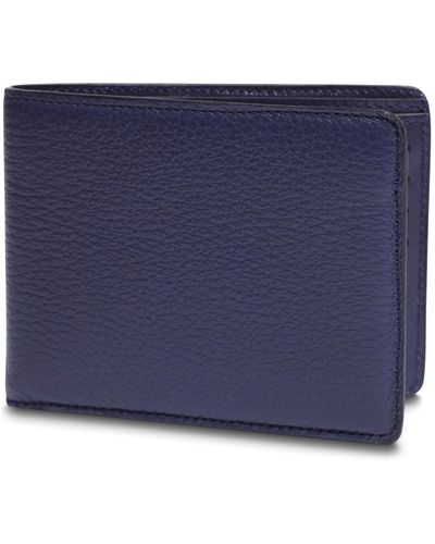Bosca Italia Slim 8-slot Pocket Wallet Made In Italy - Blue