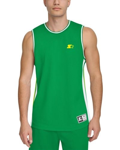 Starter Classic-fit Tipped Mesh Basketball Tank - Green