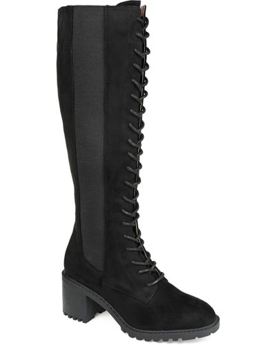 Journee Collection Jenicca Extra Wide Calf Lace Up Boots - Black
