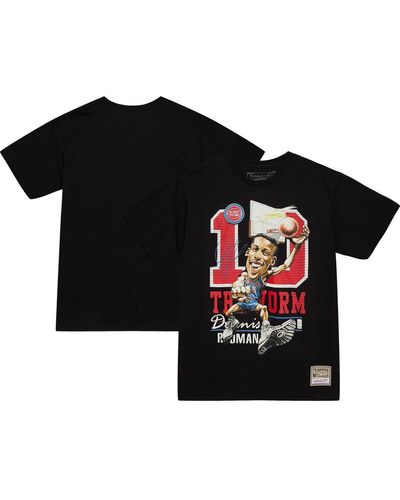 Mitchell & Ness Dennis Rodman Detroit Pistons Hardwood Classics Caricature T-shirt - Black