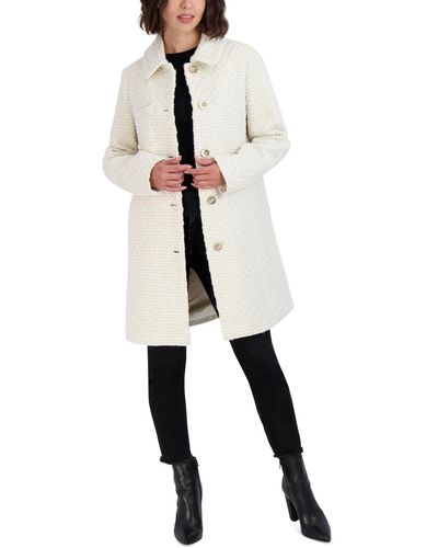 Laundry by Shelli Segal Club-collar Boucle Coat - White