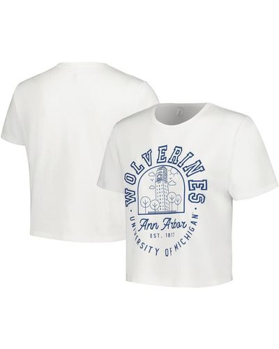 ZooZatZ Michigan Wolverines Local Crop T-shirt - White