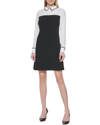 Tommy Hilfiger Petite Colorblocked Layered-look Dress - Black