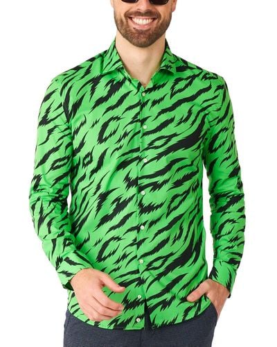 Opposuits Long-sleeve Wild Animal Graphic Shirt - Green
