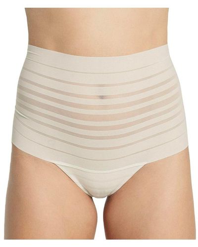 Leonisa Lace Stripe High-waisted Cheeky Hipster Panty - Natural