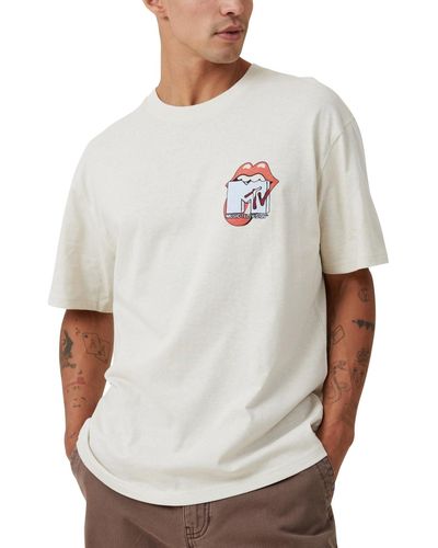 Cotton On Mtv X Rolling Stones Loose Fit T-shirt - White