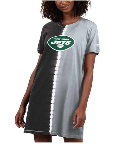Starter New York Jets Ace Tie-dye T-shirt Dress - Black