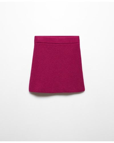 Mango Short Knitted Skirt - Red