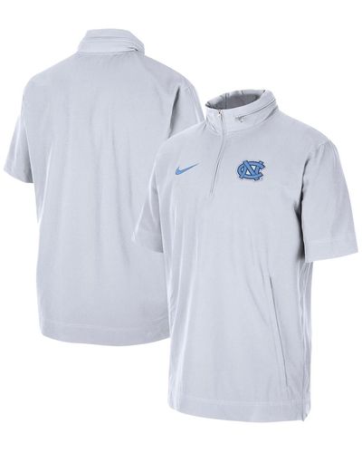 Nike North Carolina Tar Heels Coaches Half-zip Short Sleeve Jacket - Blue