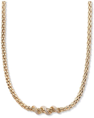 Macy's Diamond Twist Pyramid Link 18" Collar Necklace (5/8 Ct. T.w. - Metallic