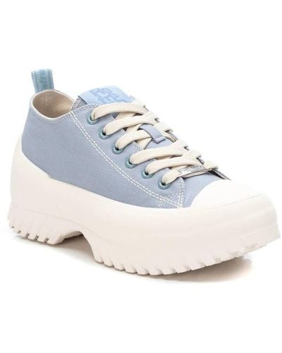 Xti Canvas Platform Sneakers By - Blue