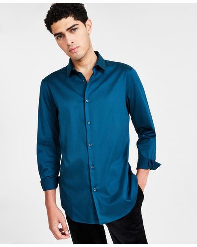 INC International Concepts Slim Fit Dress Shirt - Blue