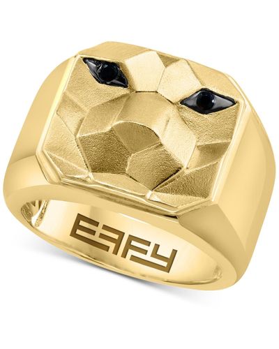 Effy Effy Black Spinel Lion Ring (1/10 Ct. T.w. - Metallic