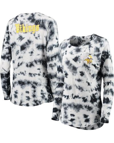 KTZ Minnesota Vikings Tie-dye Long Sleeve T-shirt - Black