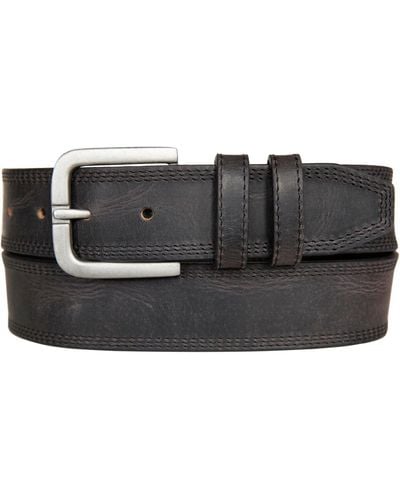 Lucky Brand Triple Needle Stitched Leather Belt - Black