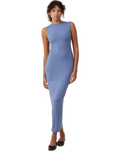 Cotton On Low Back Luxe Maxi Dress - Blue