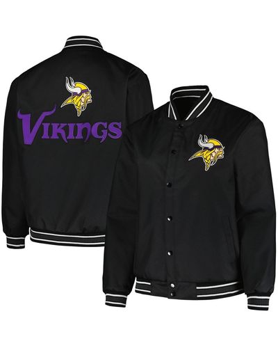 JH Design Minnesota Vikings Plus Size Full-snap Jacket - Black