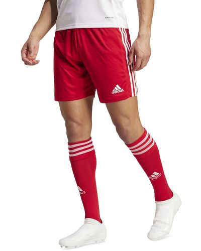 adidas Squadra 21 Knit Moisture-wicking 7-1/2" Shorts - Red