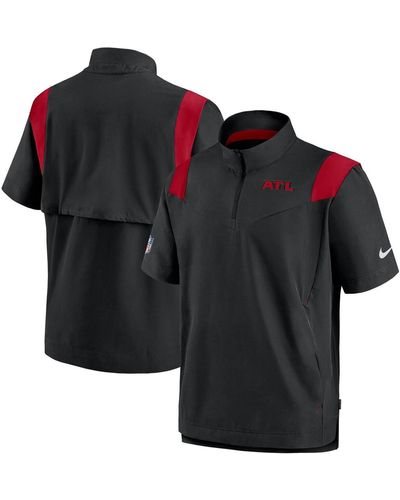 Nike Atlanta Falcons Sideline Coaches Short Sleeve Quarter-zip Jacket - Black