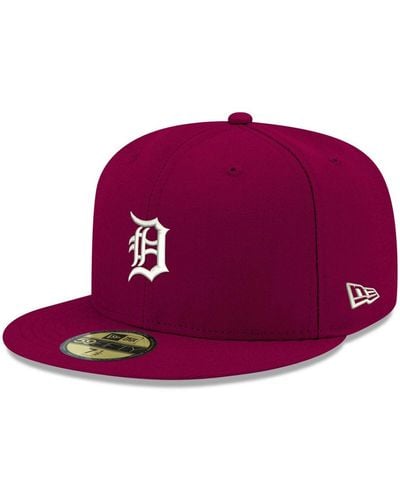 KTZ Detroit Tigers Logo White 59fifty Fitted Hat - Purple