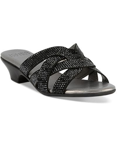 Jones New York Enny Embellished Slide Sandals - Black