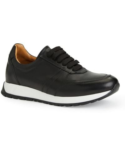 Bruno Magli Ace Suede And Leather Athletic Lace-up Sneakers - Black