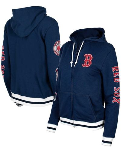 KTZ Boston Red Sox Elite Tri-blend Full-zip Hoodie - Blue