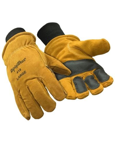 Refrigiwear Warm Double Insulated Leather Work Gloves - Yellow