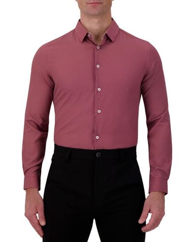 C-LAB NYC Slim-fit Mini-motif Dress Shirt - Red