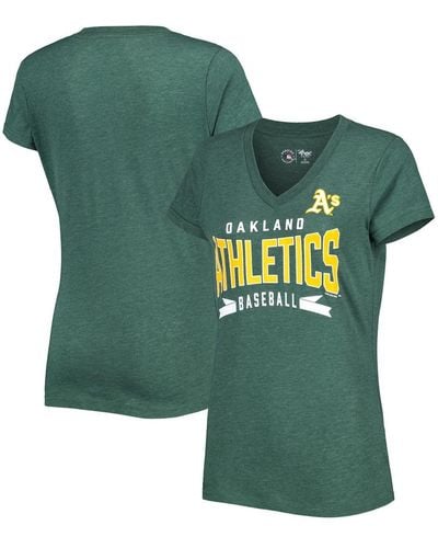 G-III 4Her by Carl Banks Oakland Athletics Dream Team V-neck T-shirt - Green