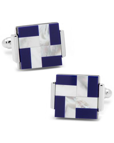 Cufflinks Inc. Mother Of Pearl And Lapis Windmill Square Cufflinks - Blue