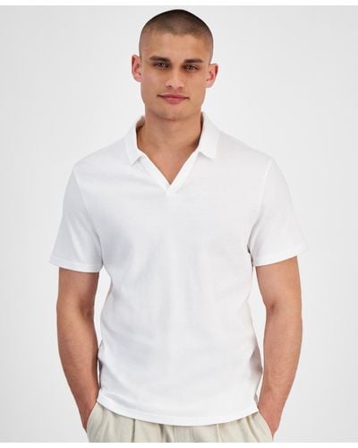 INC International Concepts Johnny Interlock Polo Shirt - White