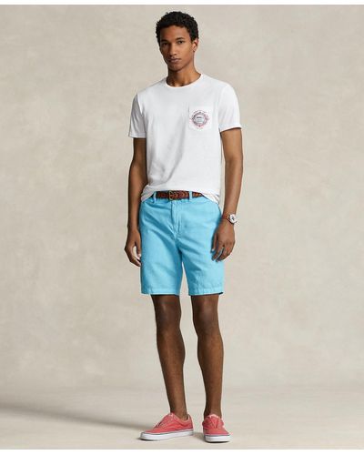Polo Ralph Lauren 8.5-inch Classic-fit Linen-cotton Shorts - Blue