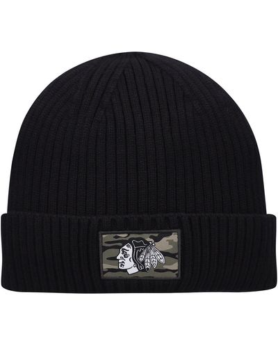 adidas Chicago Hawks Military Appreciation Cuffed Knit Hat - Black