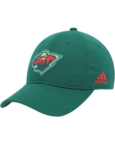 adidas Minnesota Wild Primary Logo Slouch Adjustable Hat - Green