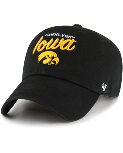 '47 Iowa Hawkeyes Phoebe Clean Up Adjustable Hat - Black