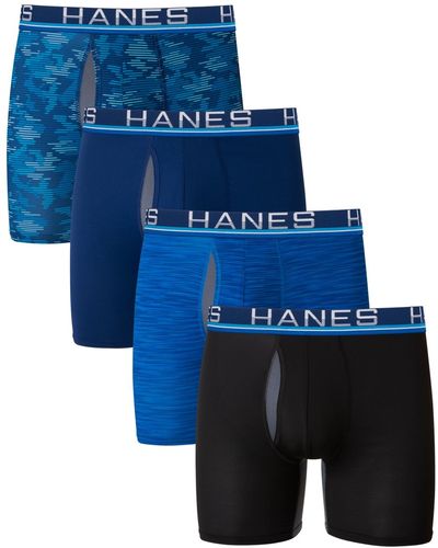 Hanes Ultimate 4pk. Sport Boxer Briefs - Blue