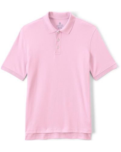 Lands' End School Uniform Short Sleeve Interlock Polo Shirt - Pink
