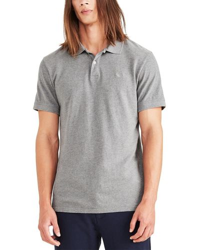 Dockers Icon Slim-fit Embroidered Logo Polo Shirt - Gray