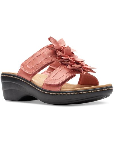 Clarks Merliah Raelyn Flower-detail Wedge Heel Platform Sandals - Pink