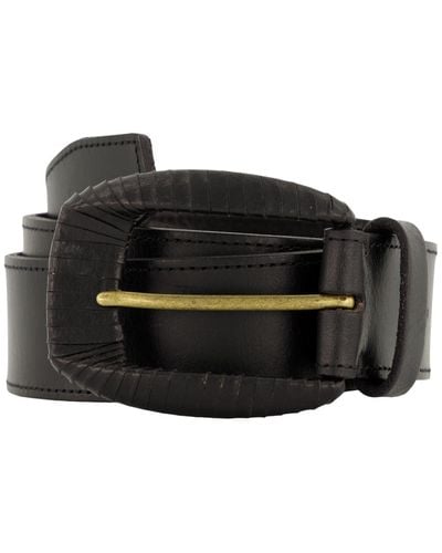 Frye 35mm Wrapped Buckle Leather Belt - Black