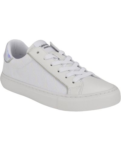 Calvin Klein Charli Round Toe Casual Lace-up Sneakers - Gray