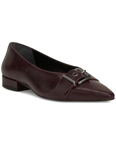 Vince Camuto Megdele Buckled Pointed-toe Flats - Brown