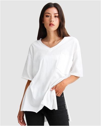 Belle & Bloom Brave Soul Oversized T Shirt - White