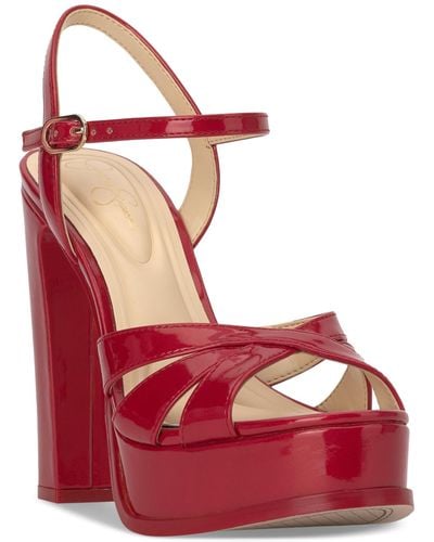 Jessica Simpson Giddings Platform Dress Sandals - Red
