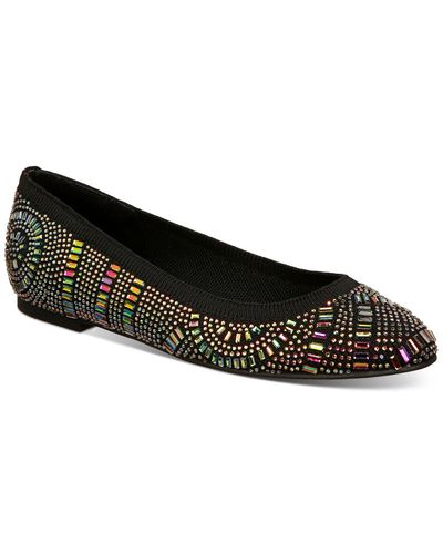 Thalia Sodi Karli Embellished Slip-on Flats - Black