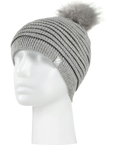 Heat Holders Cannes Ribbed Pom-pom Hat - Gray