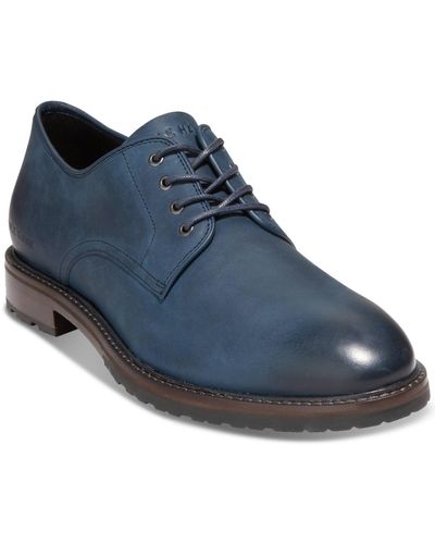 Cole Haan Berkshire Lug Plain Toe Dress Shoes - Blue