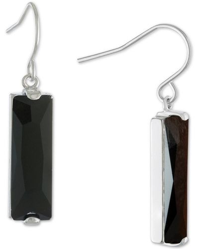 Giani Bernini Crystal Rectangle Drop Earrings - Black