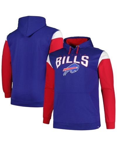 Profile Buffalo Bills Big And Tall Trench Battle Pullover Hoodie - Blue